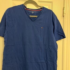 Tommy Hilfiger Men's Blue V-Neck Shirt